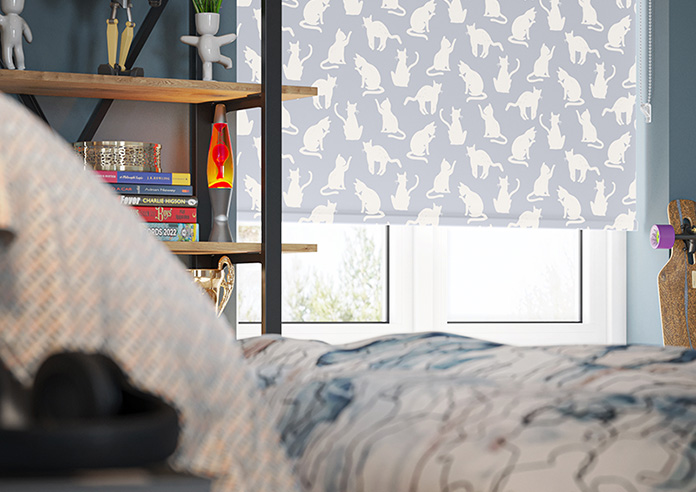 Curious Cats, Blue - Roller Blind - Image 5
